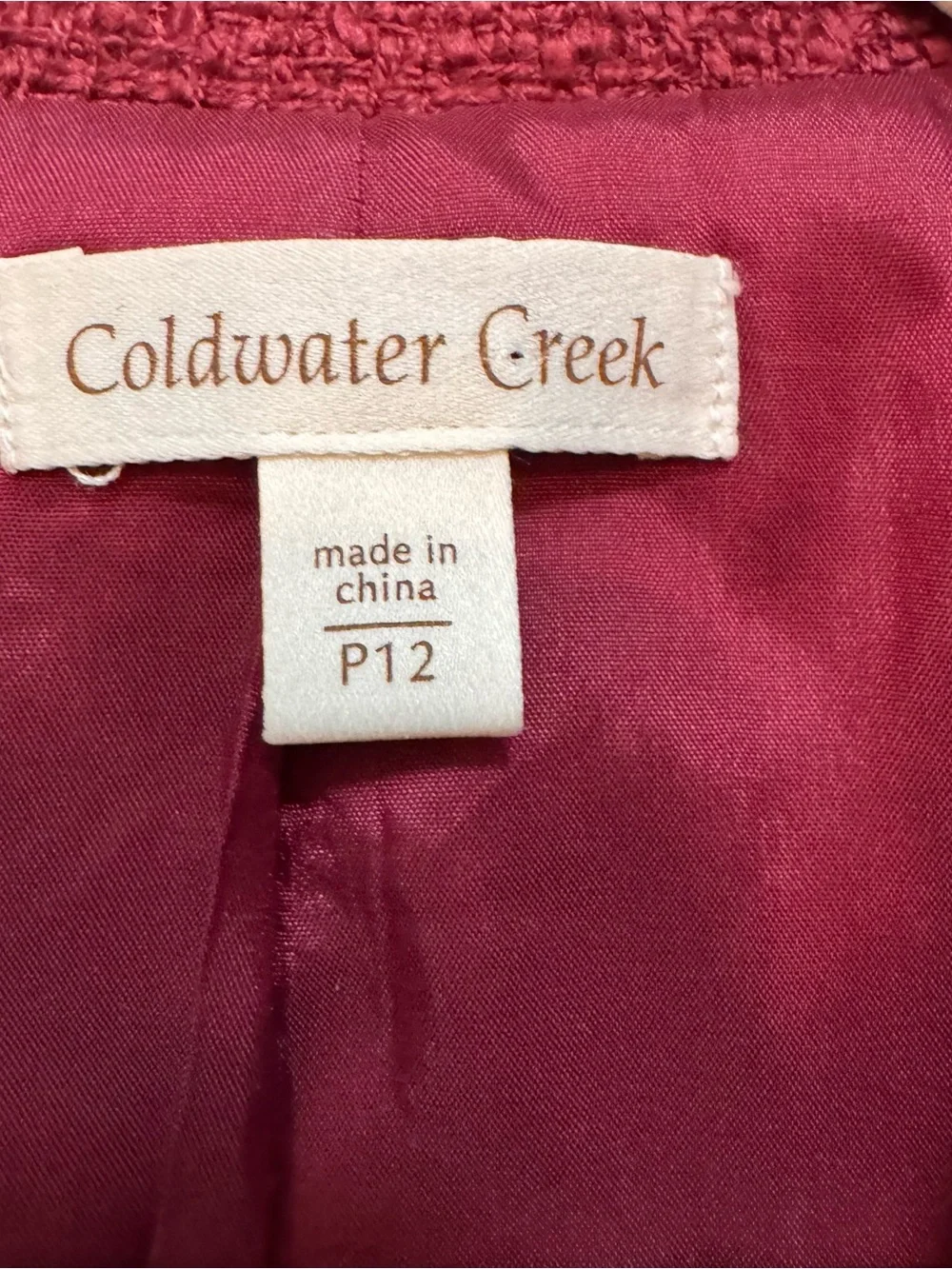 Coldwater Creek Women's Deep Burgundy Sleeveless Textured Vest